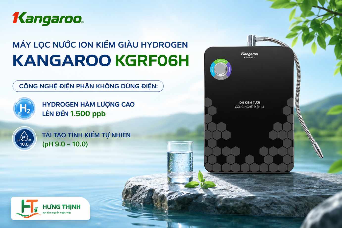 Máy tạo nước Hydrogen ion kiềm Kangaroo KGRF06H